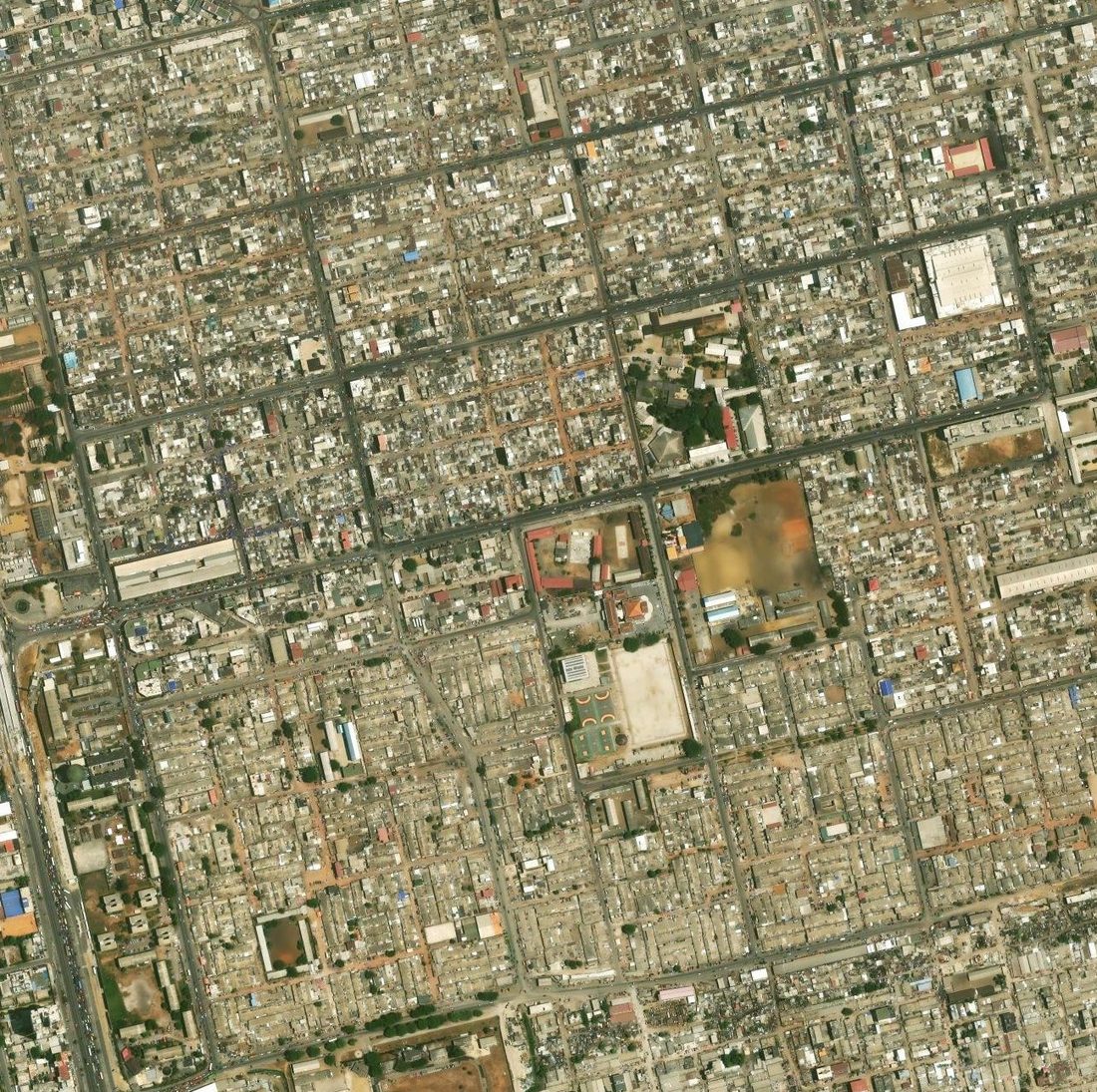 Satellite image of a large urban area