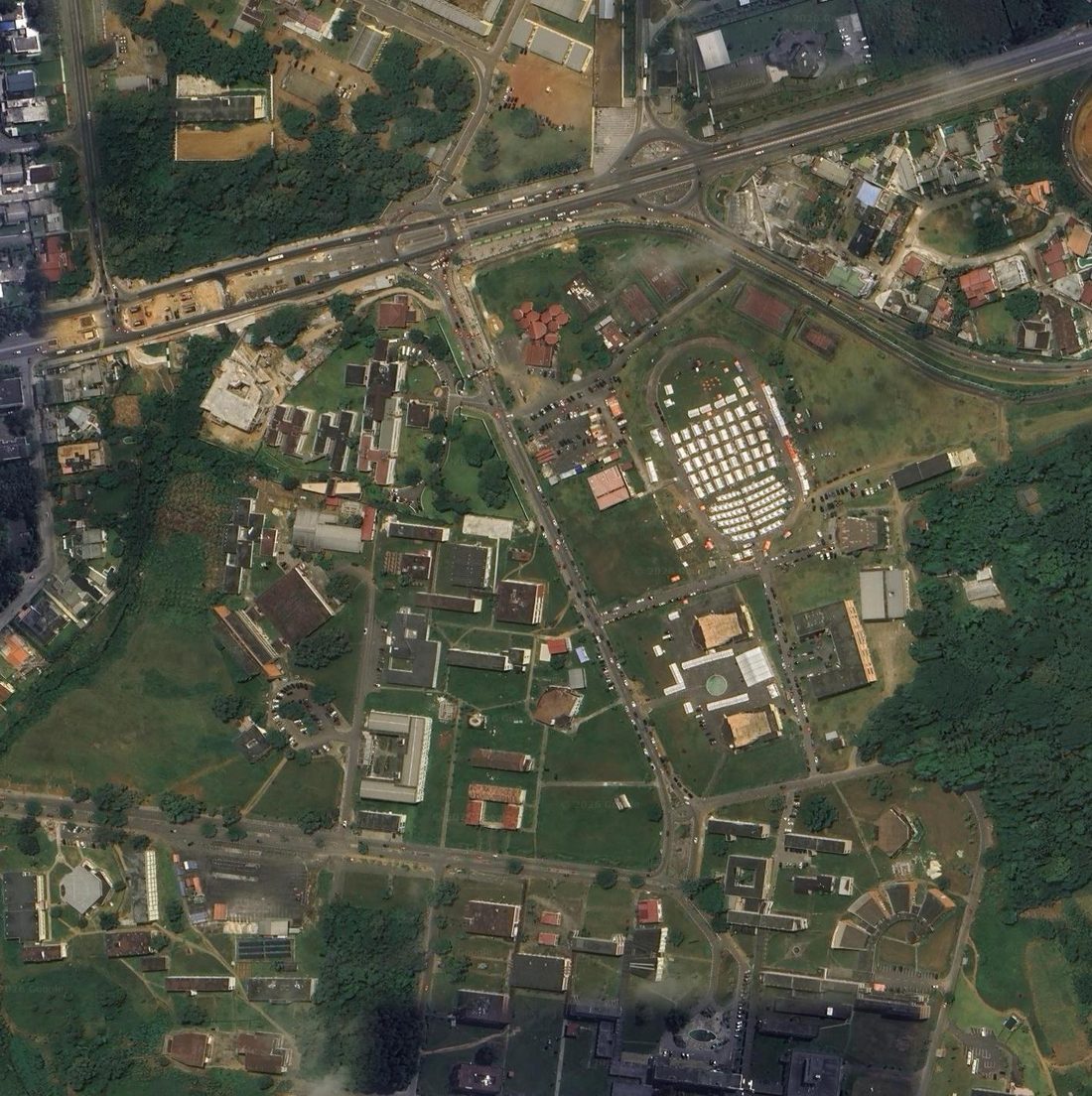 Satellite image of the Cocody district in Abidjan