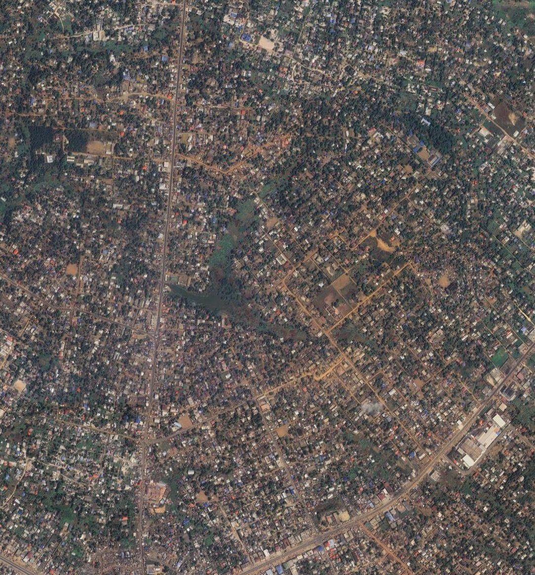 Satellite image of a .kmz boundary in Monrovia, Liberia